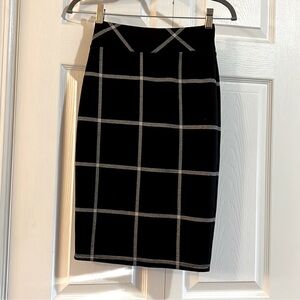 Joe B Black Grid Pencil Skirt, women’s Sz XS
